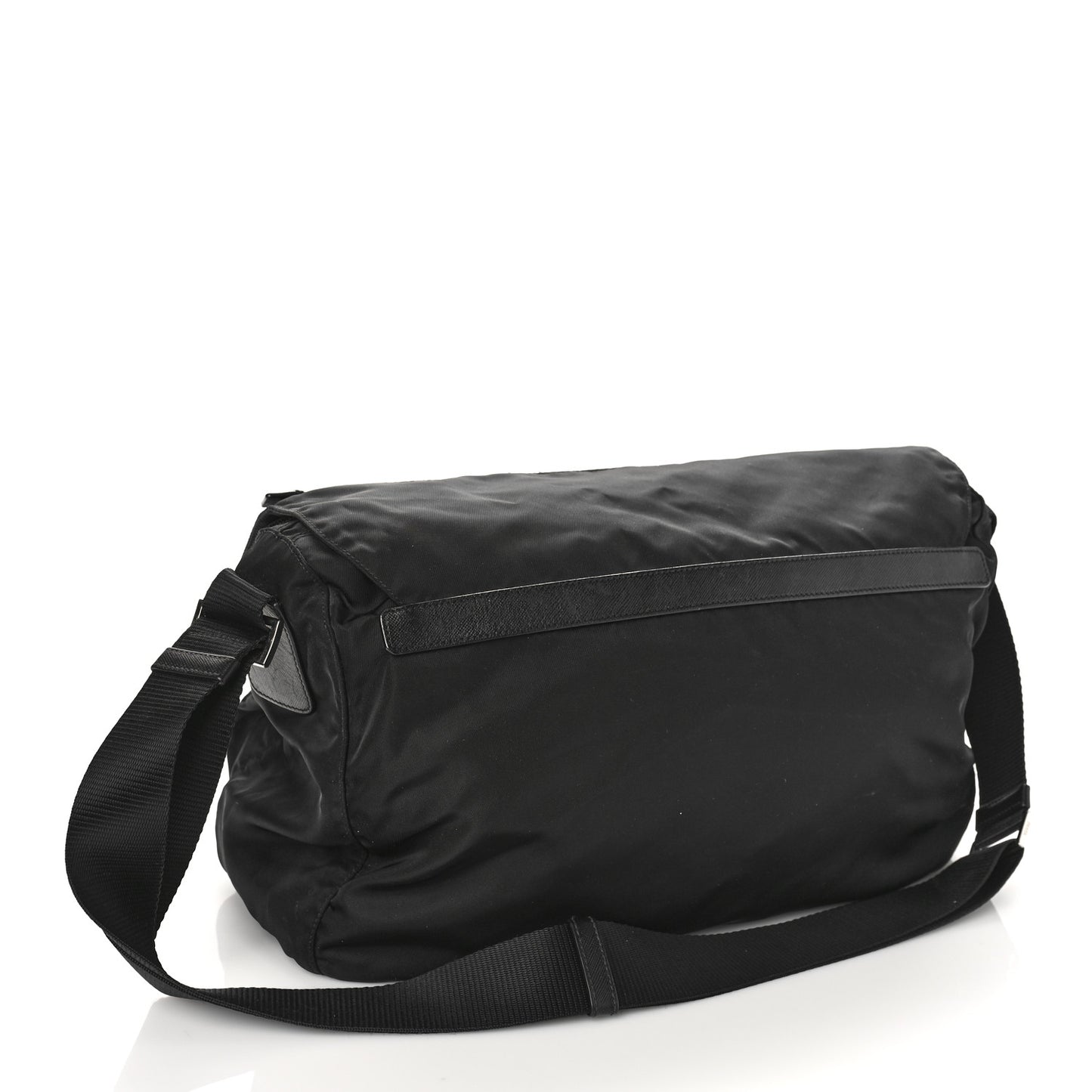 Tessuto Nylon Saffiano Vela Messenger Bag Black