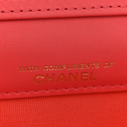 Chanel Shiny Lambskin Quilted Card Holder On Chain Pink 7 of 11