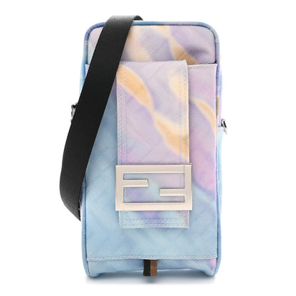 Fendi Econyl Nylon Cuoio Romano Baguette Crossbody Phone Pouch Azzurro 1 of 11