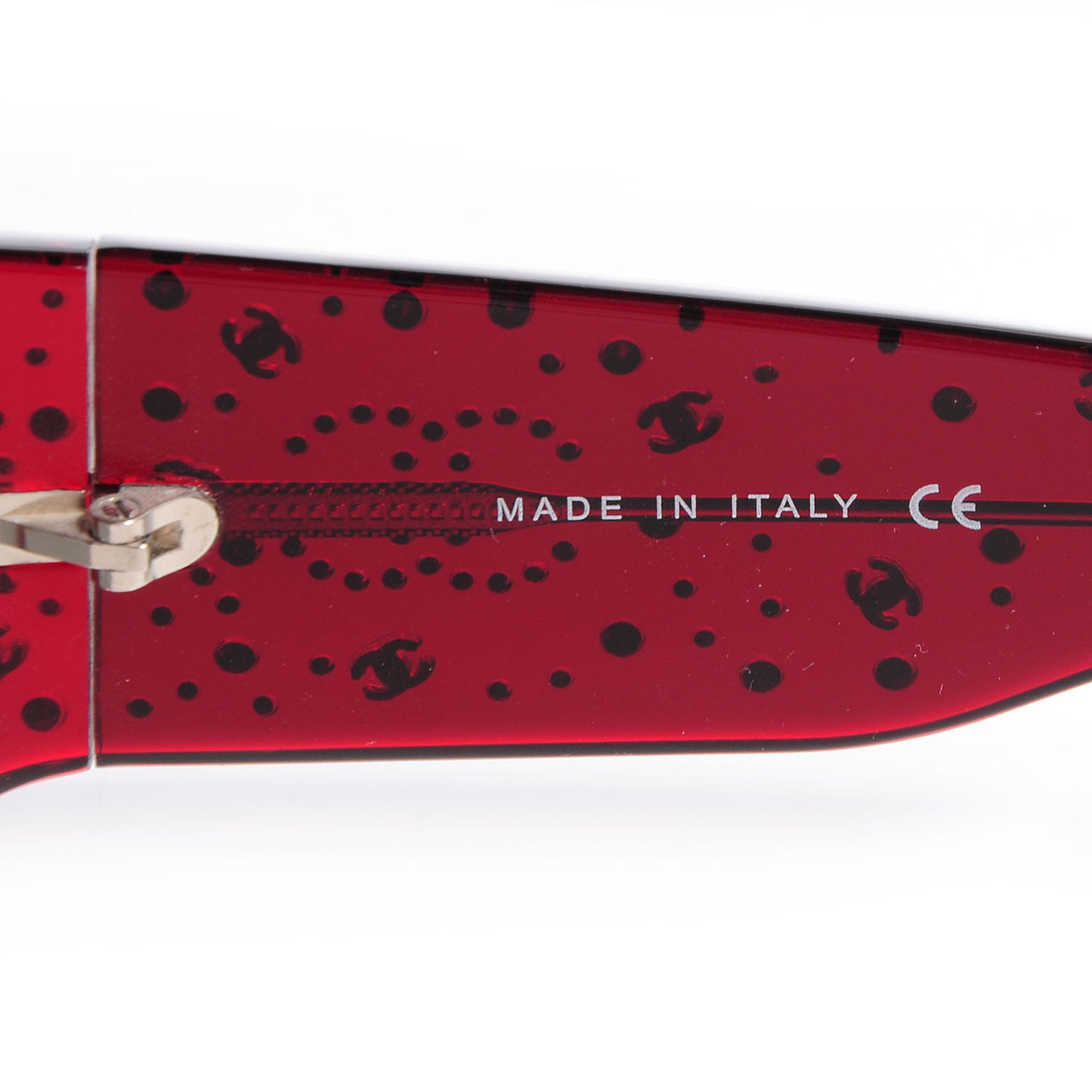 Chanel Swarovski Crystal CC Logo Sunglasses 5134-B Red 5 of 5