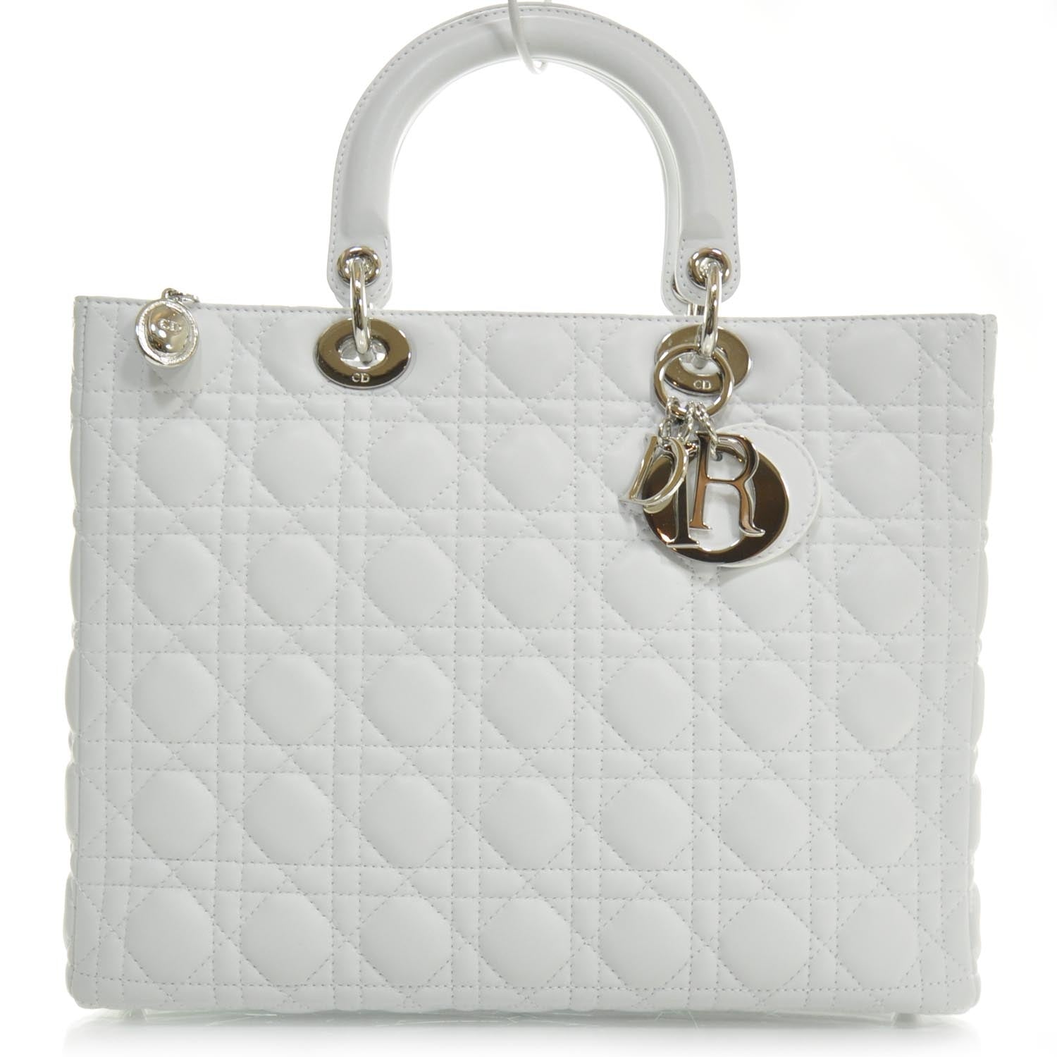 Christian Dior Lambskin Cannage Large Lady Dior White 1 of 8