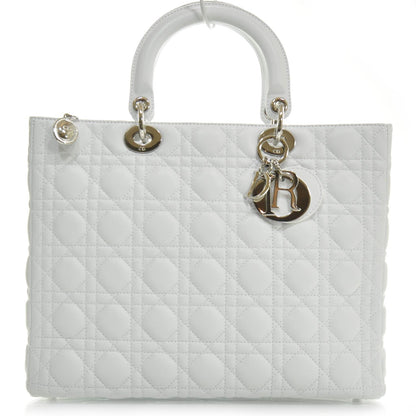 Christian Dior Lambskin Cannage Large Lady Dior White 1 of 8