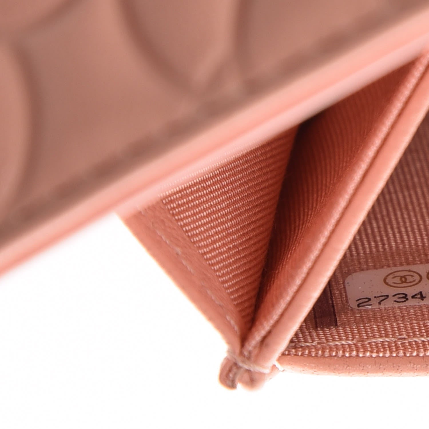 Chanel Goatskin Camellia Embossed Card Holder Wallet Light Pink 10 of 11