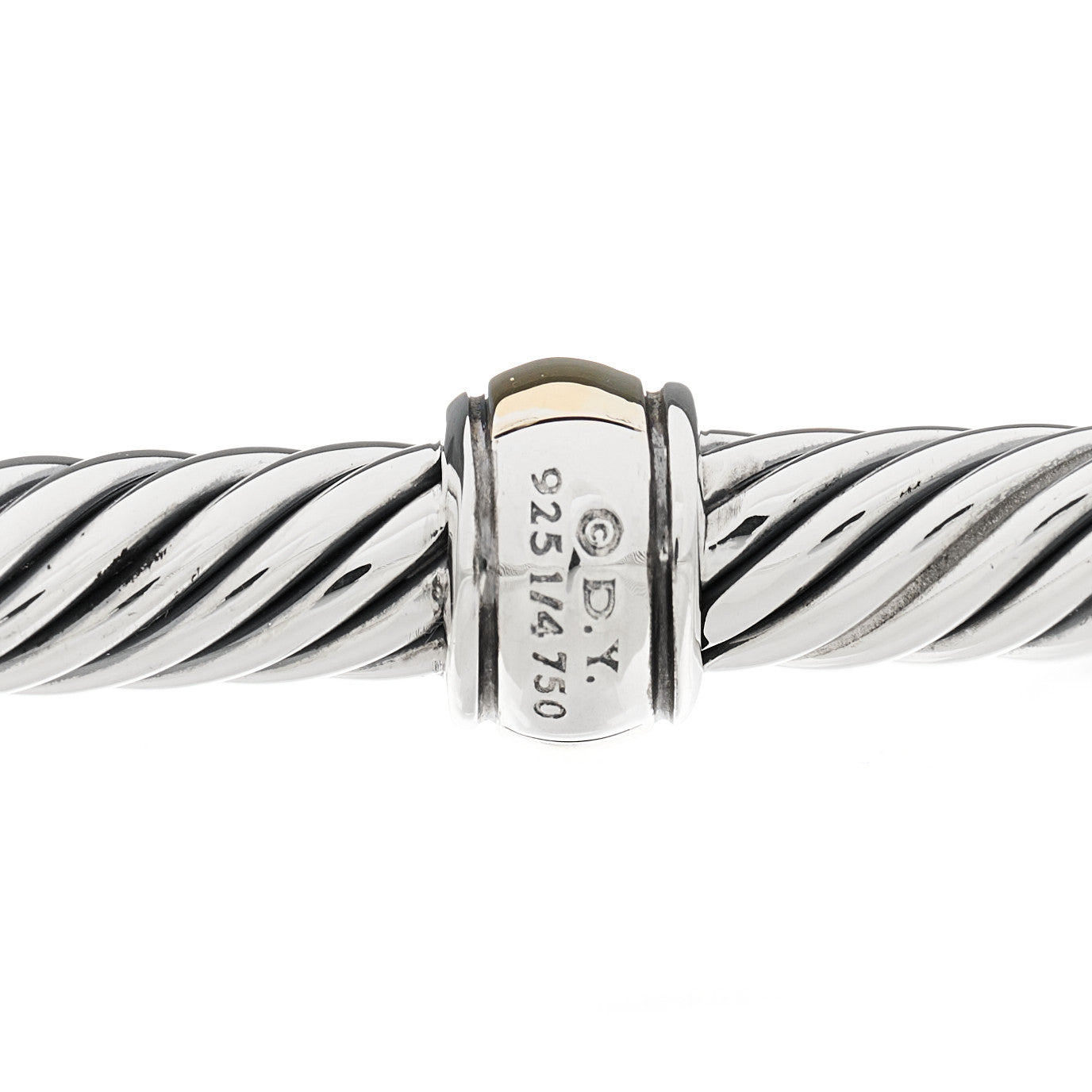 Sterling Silver 18K Yellow Gold 4mm Station Cable Bracelet