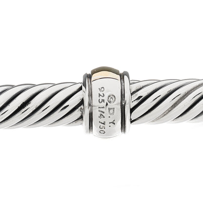 David Yurman Sterling Silver 18K Yellow Gold 4mm Station Cable Bracelet 3 of 3