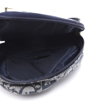 Christian Dior Monogram Mini Saddle Zip Pouch Navy Blue 4 of 12