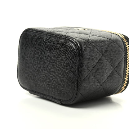 Chanel Caviar Quilted Mini Vanity Case With Chain Black 7 of 10