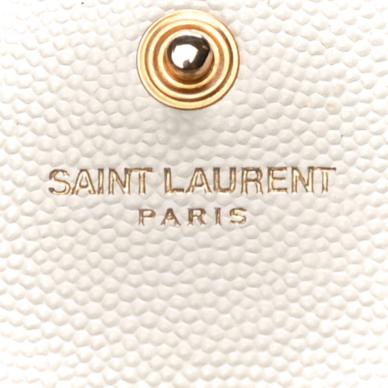 Saint Laurent Grain De Poudre Matelasse Chevron Monogram Chain Wallet White 5 of 20