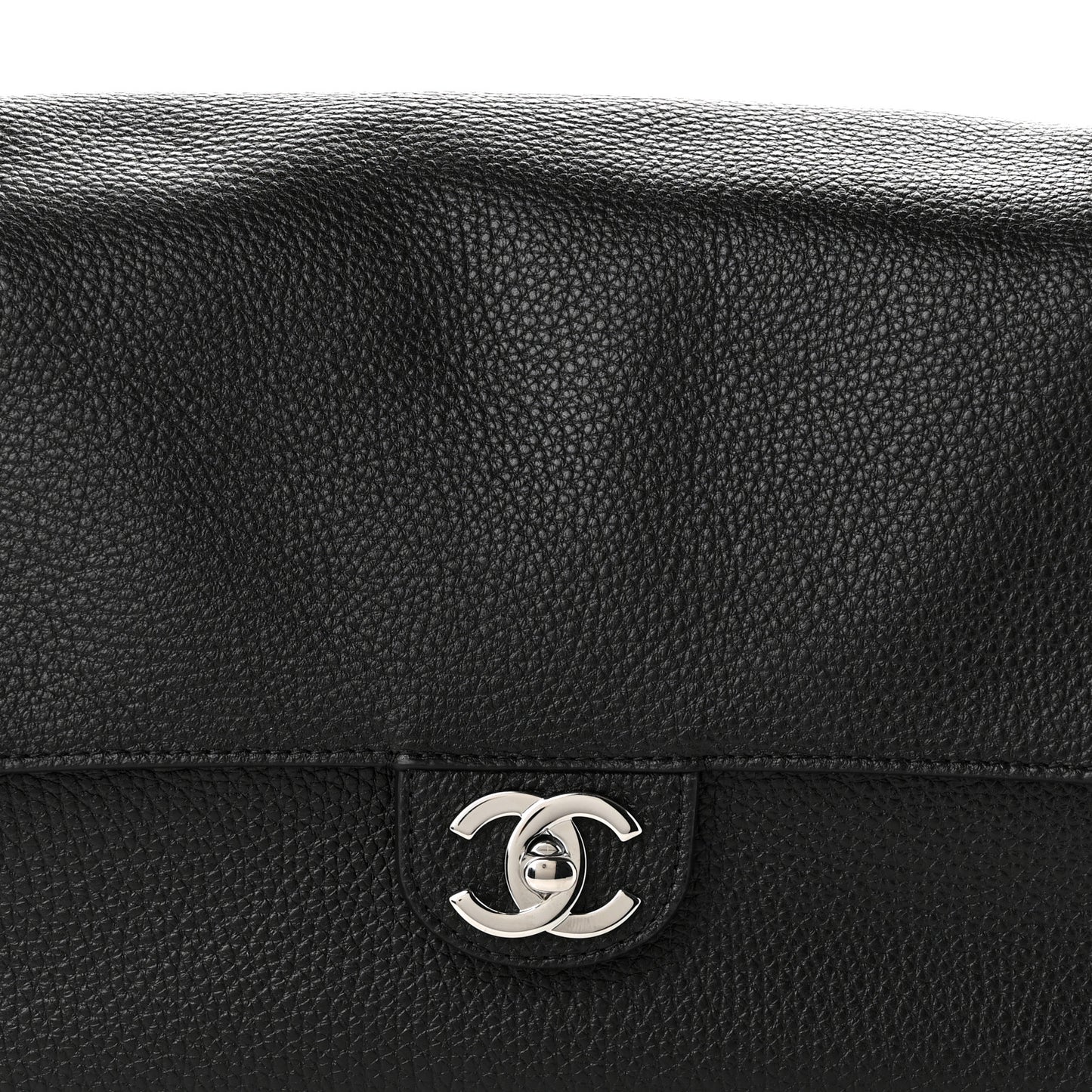 Grained Calfskin Small Souplissimo Maxi Flap Black