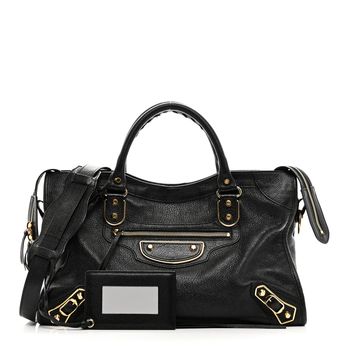 Chevre Gold Metallic Edge Hardware City Black