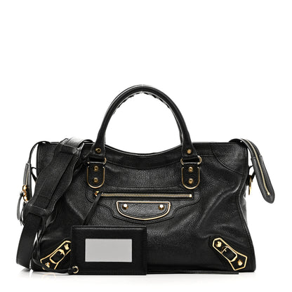 Balenciaga Chevre Gold Metallic Edge Hardware City Black 1 of 11