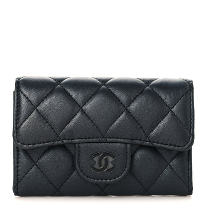 Chanel Lambskin Quilted Flap Card Holder Wallet So Black 1 of 9