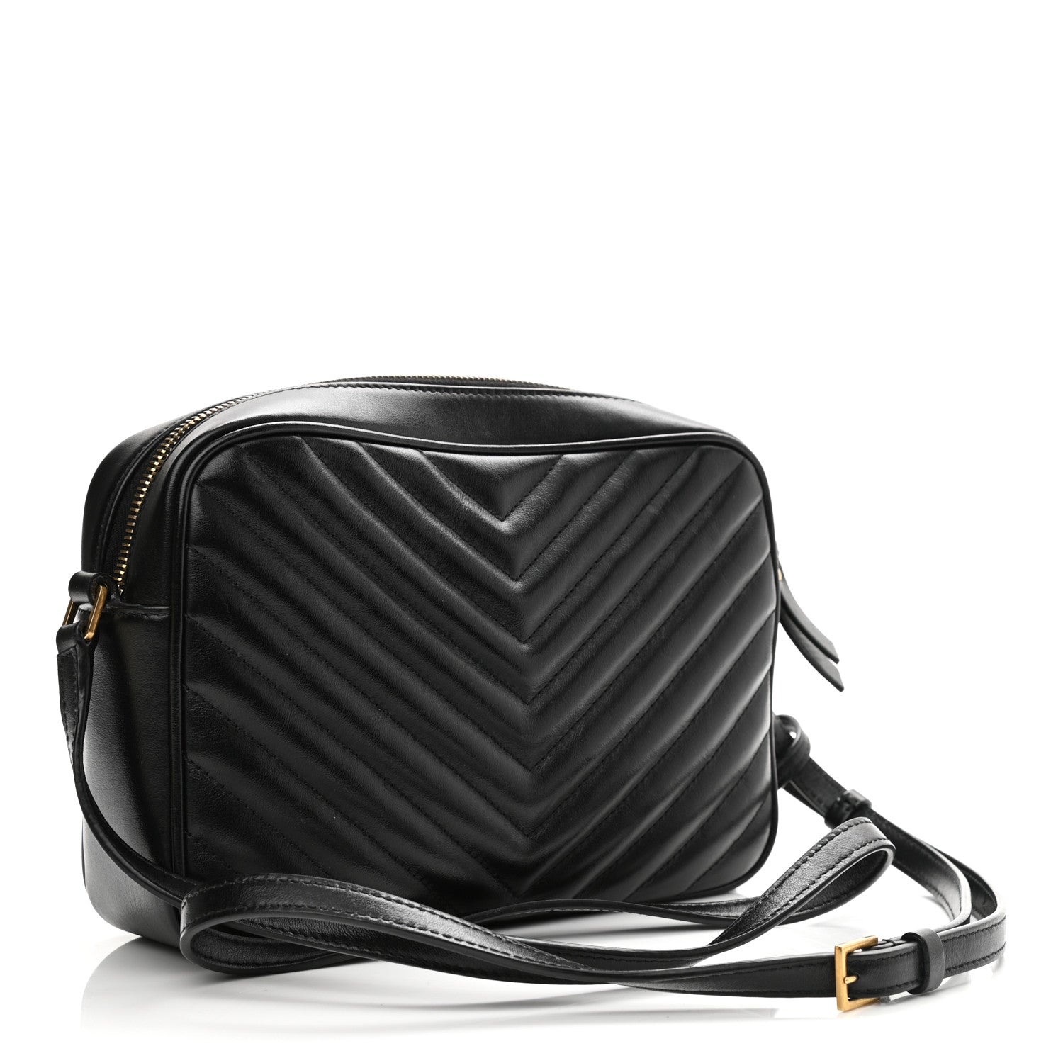 Saint Laurent Calfskin Matelasse Monogram Lou Camera Bag Black 3 of 10