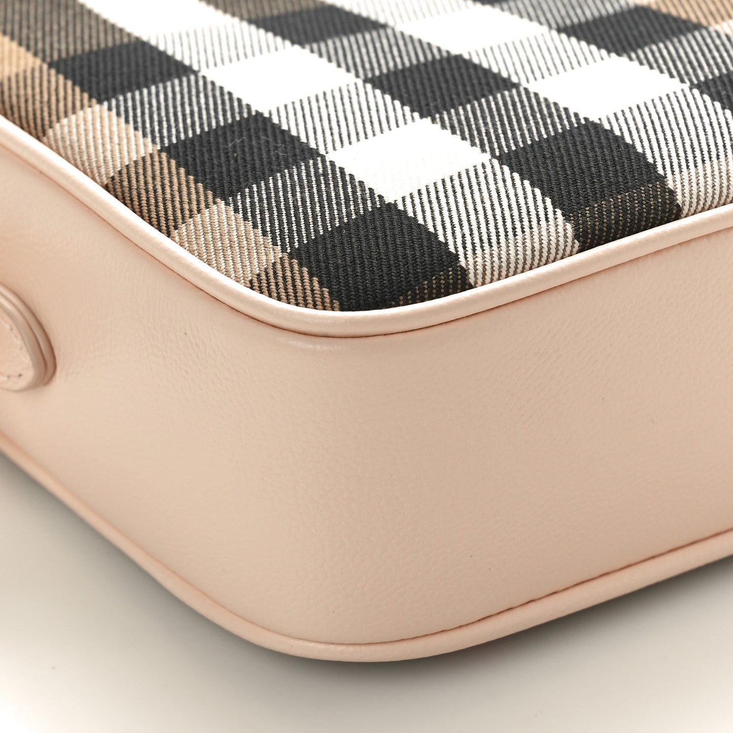 Calfskin House Check Small Camera Bag Pale Cameo