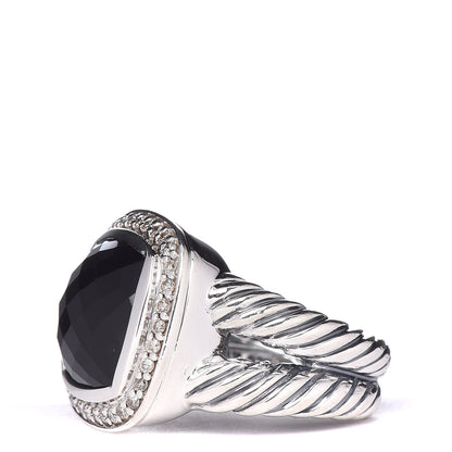 David Yurman Sterling Silver Diamond Black Onyx 11mm Albion Ring 48 4.5 3 of 5