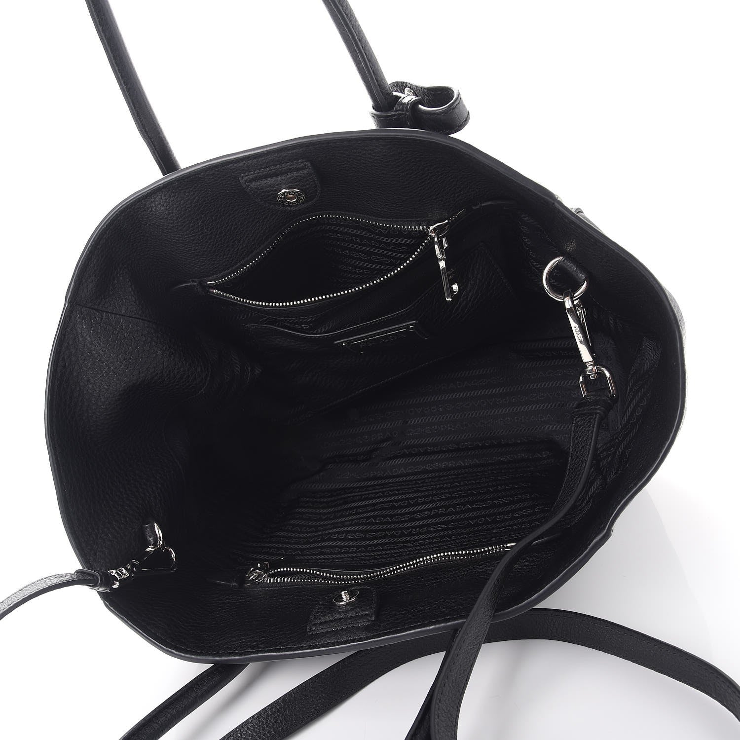 Prada Vitello Phenix Shopping Tote Black 6 of 12