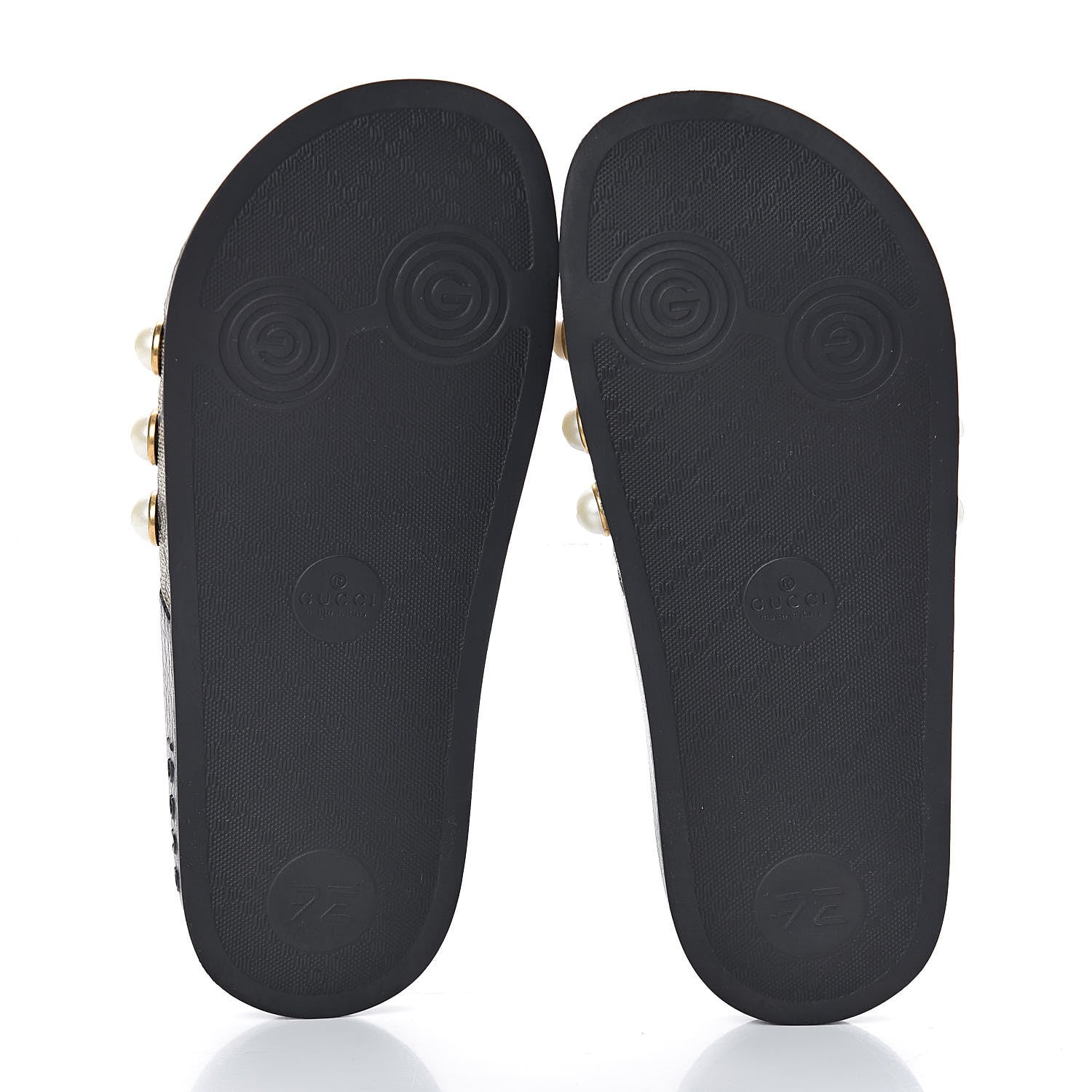 Gucci GG Supreme Monogram Pearls Slide Sandals 36 Beige 5 of 7