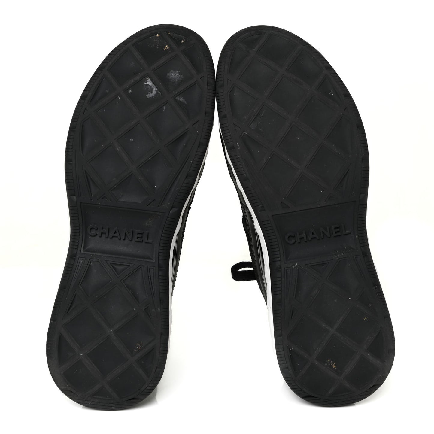 Velvet Calfskin Mixed Fibers CC Sneakers 40.5 Black