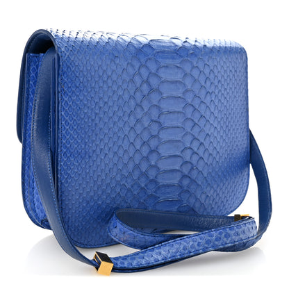 Celine Snakeskin Medium Classic Box Flap Blue 3 of 13