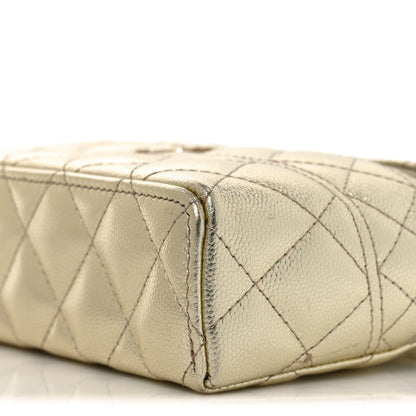 Chanel Metallic Caviar Quilted Trendy Handle Slim Vanity Light Golden 9 of 11