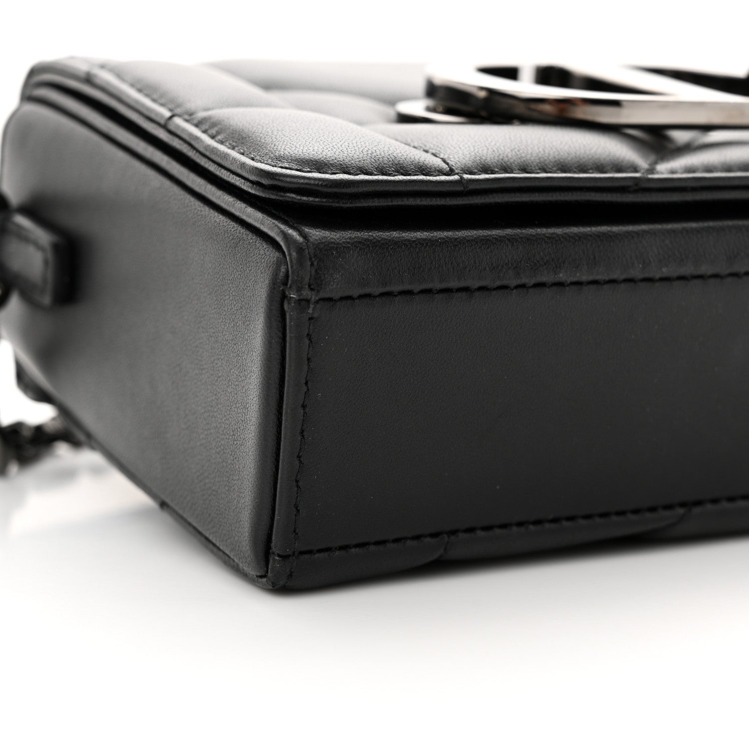 Christian Dior Lambskin Maxi Cannage Small 30 Montaigne Chain Top Handle Bag Black 9 of 11