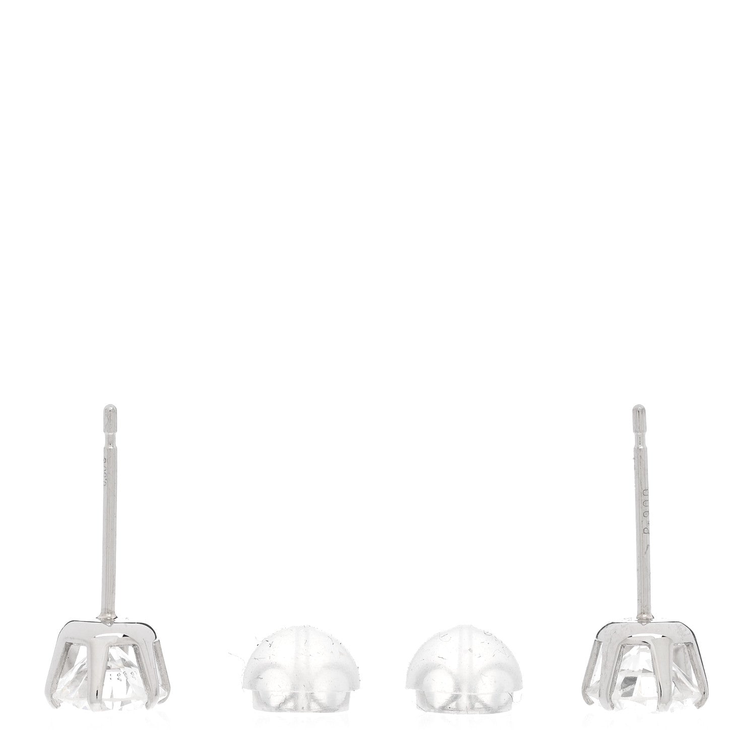 Parker & West by FASHIONPHILE Platinum Diamond Round 1.23ct Round Cut Solitaire Earrings 3 of 4