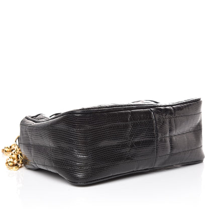 Chanel Lizard Quilted Small Tassel Camera Case Black 4 of 13