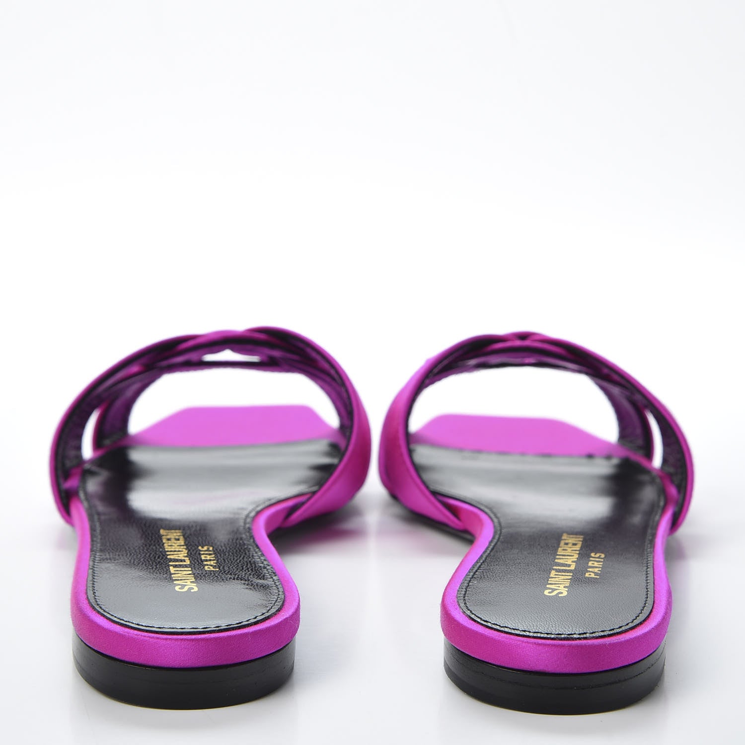 Saint Laurent Silk Tribute 05 Slide Sandals 35.5 Fushia Flash 7 of 11
