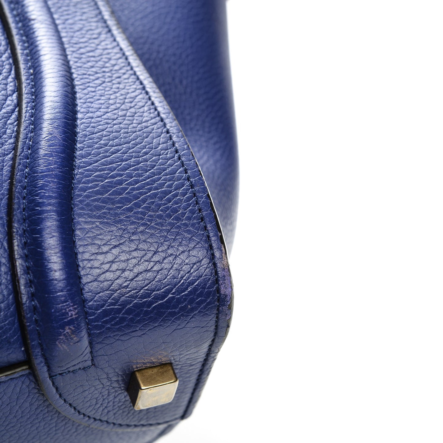 Drummed Calfskin Mini Luggage Indigo
