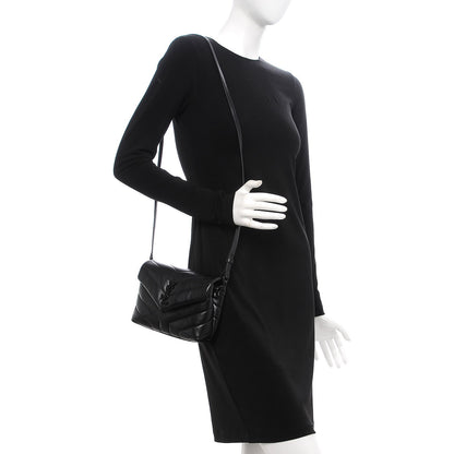 Saint Laurent Calfskin Y Quilted Monogram Toy Loulou Crossbody Bag Black 2 of 7