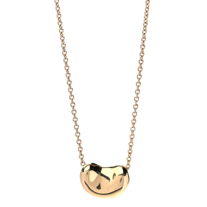 Tiffany 18K Yellow Gold 11mm Elsa Peretti Bean Pendant Necklace 1 of 6