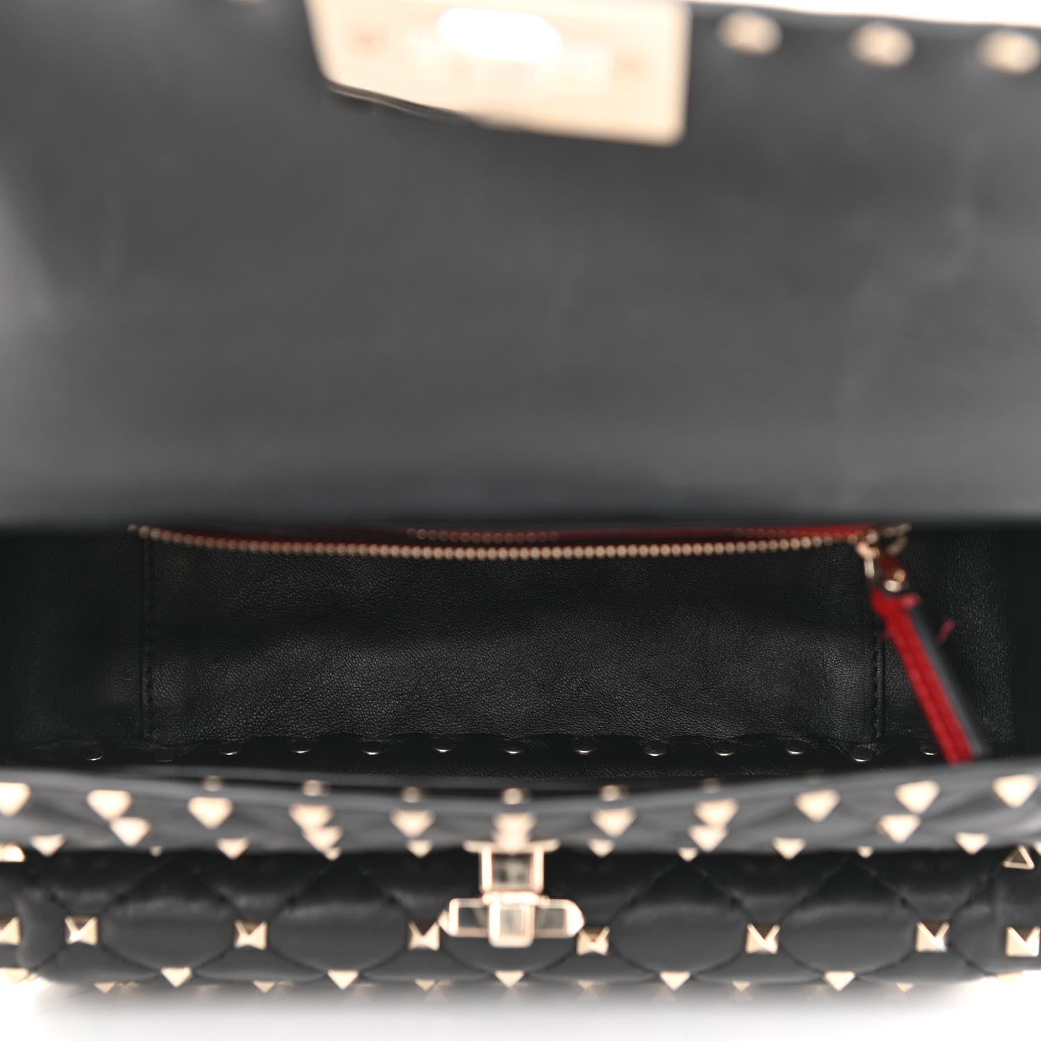 Valentino Garavani Lambskin Medium Rockstud Spike Shoulder Bag Black 5 of 11