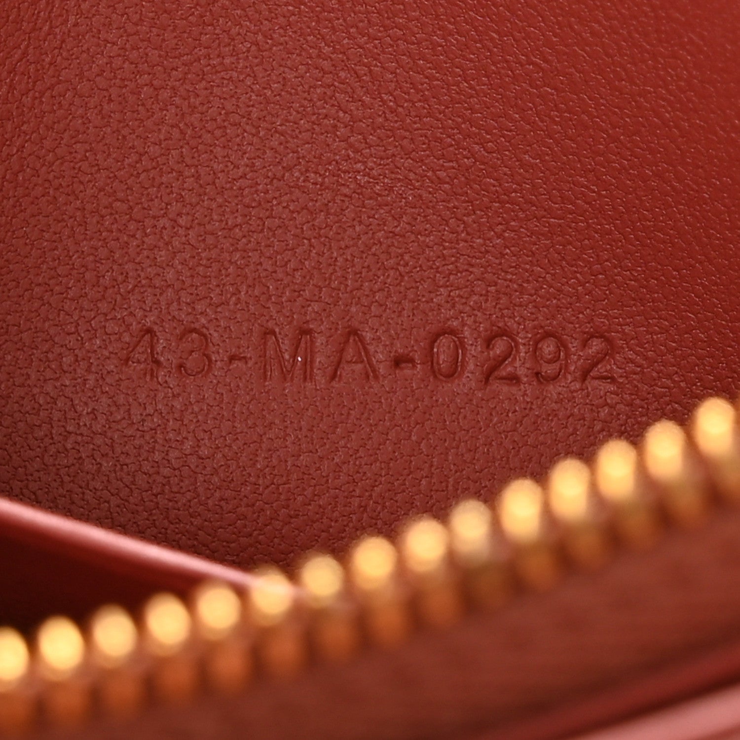 Christian Dior Calfskin Cannage Caro Zipped Pouch With Chain Rust 7 of 10