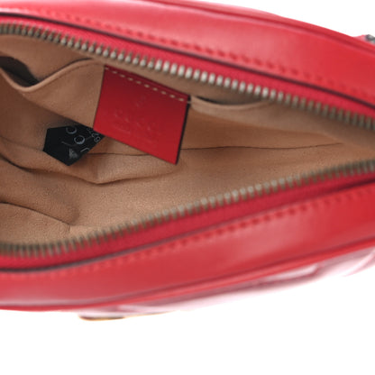 Gucci Calfskin Matelasse GG Marmont Belt Bag 75 30 Hibiscus Red 6 of 14