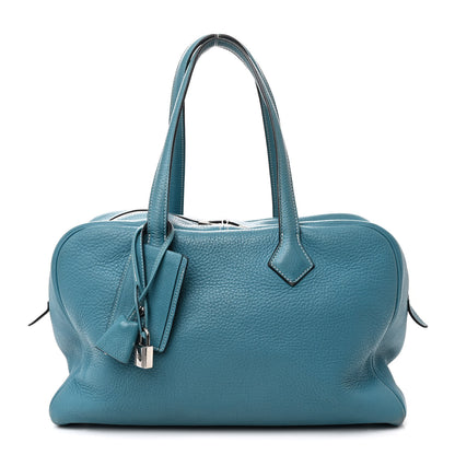 Hermes Taurillon Clemence Victoria II 35 Blue Jean 1 of 14