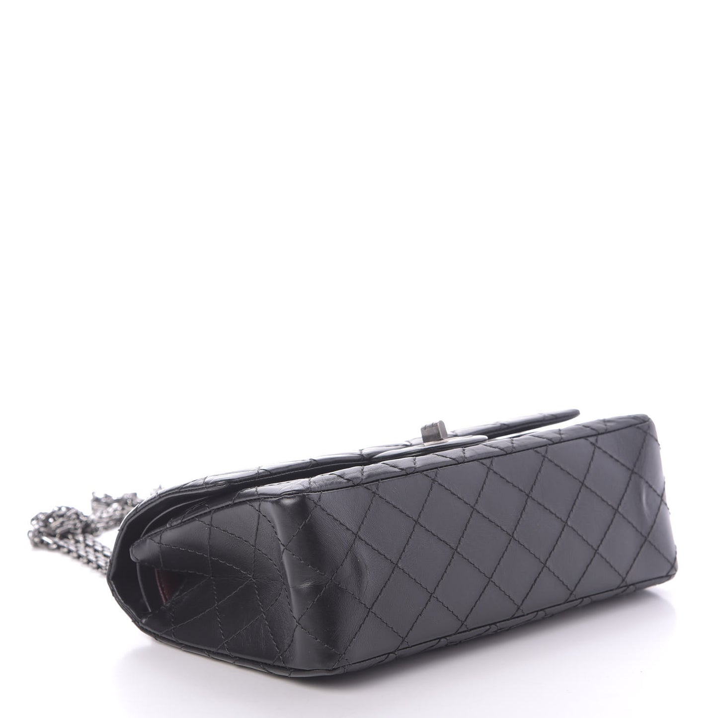 Aged Calfskin Quilted 2.55 Reissue 225 Flap Black
