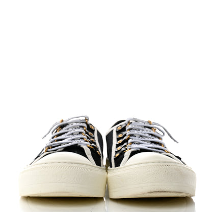 Christian Dior Canvas Dot Walk'N'Dior Low Top Sneakers 40 Black 2 of 9