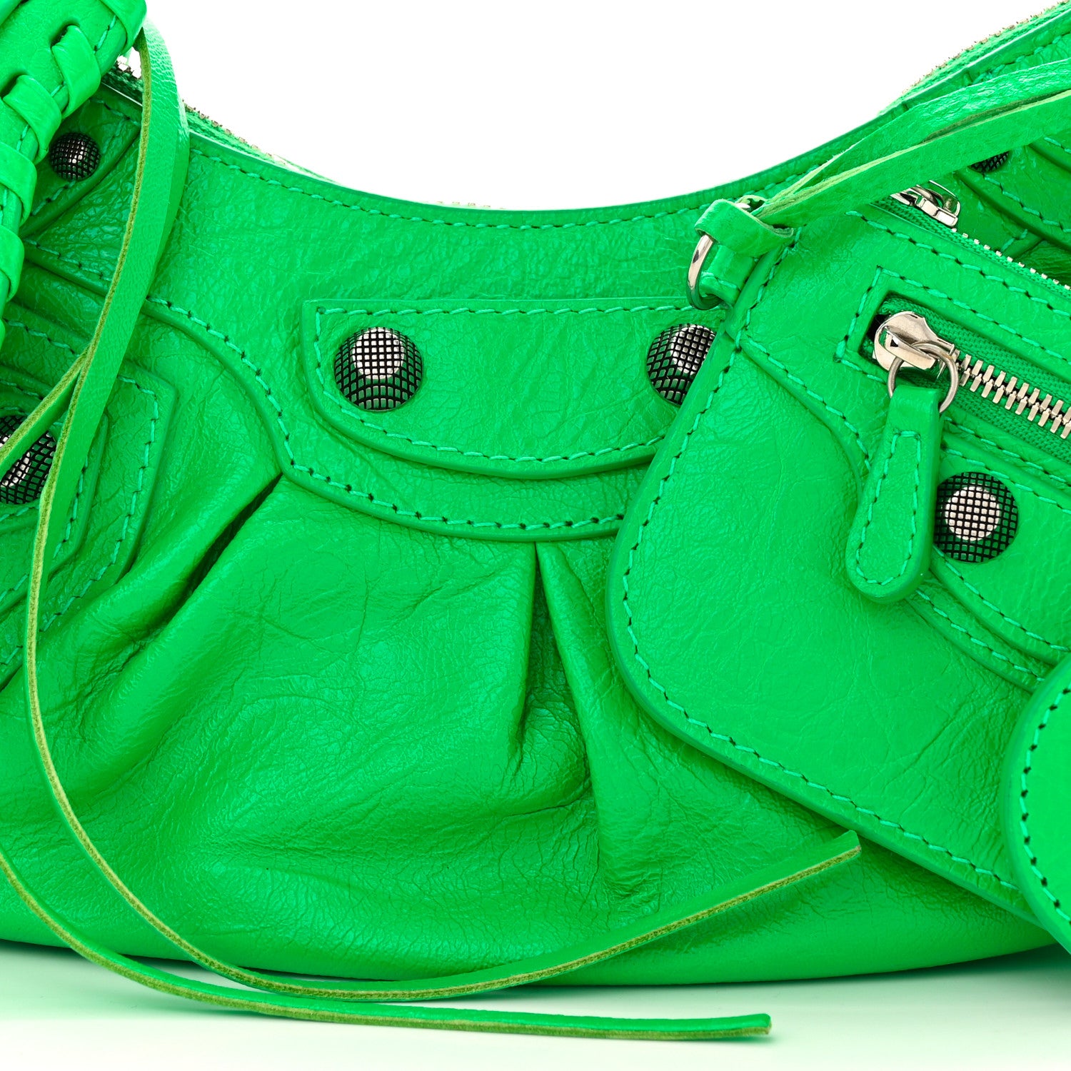 Balenciaga Agneau Arena Le Cagole Shoulder Bag XS Vivid Green 8 of 10