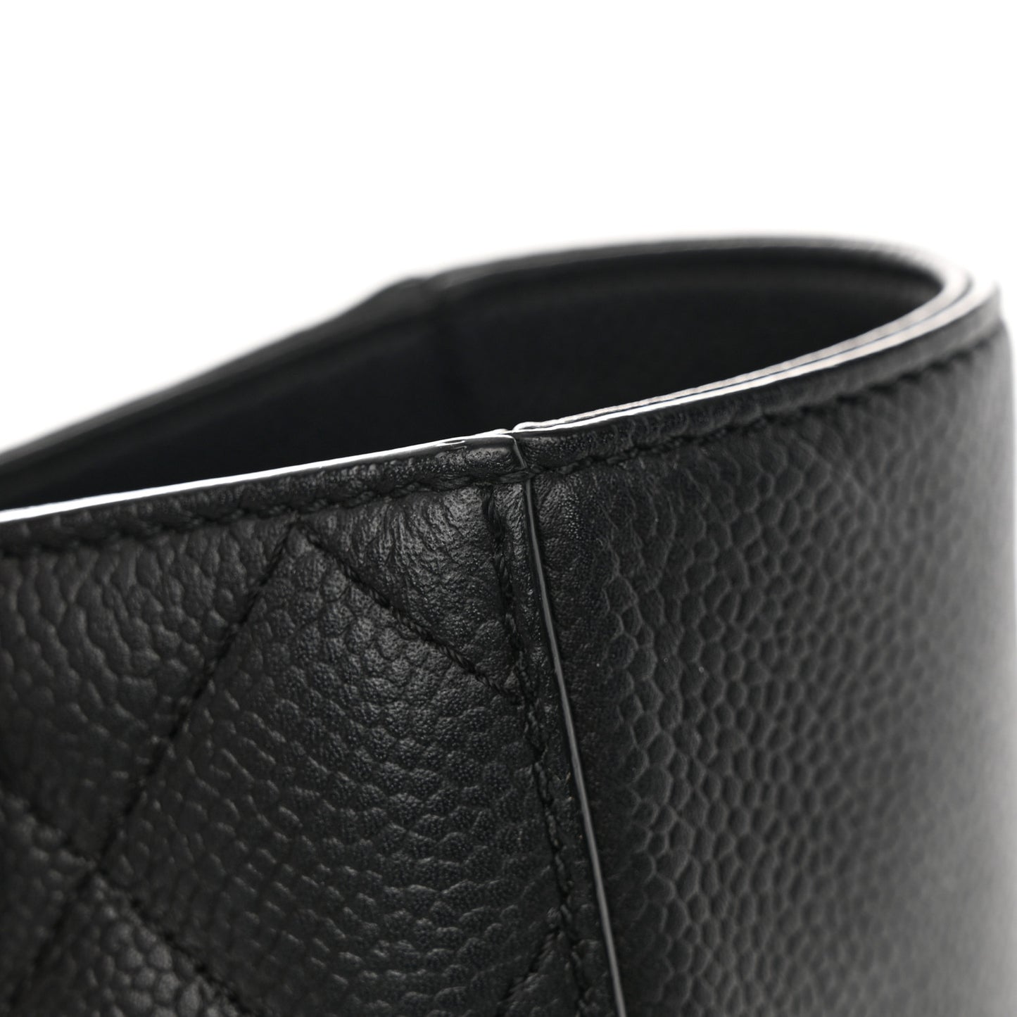 Caviar Quilted Small CC Box Shopping Tote Black
