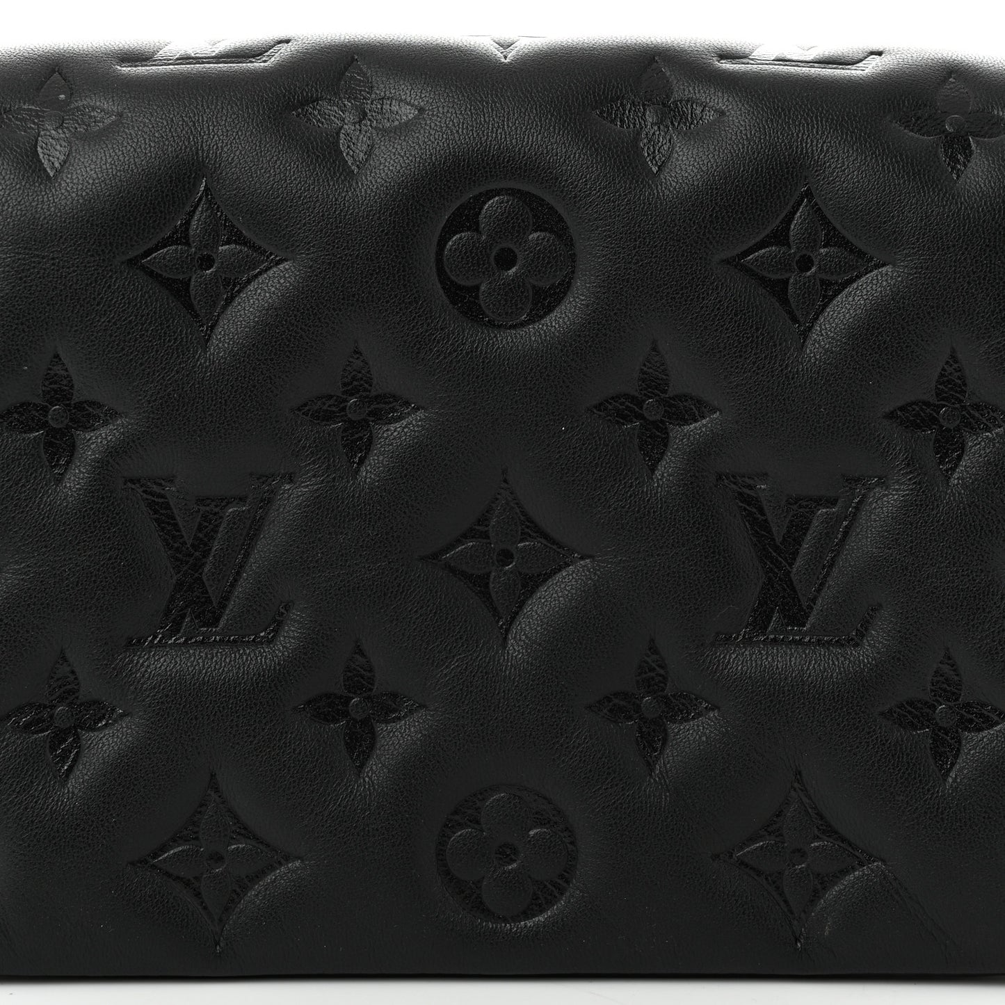 Lambskin Embossed Monogram Pochette Coussin Black