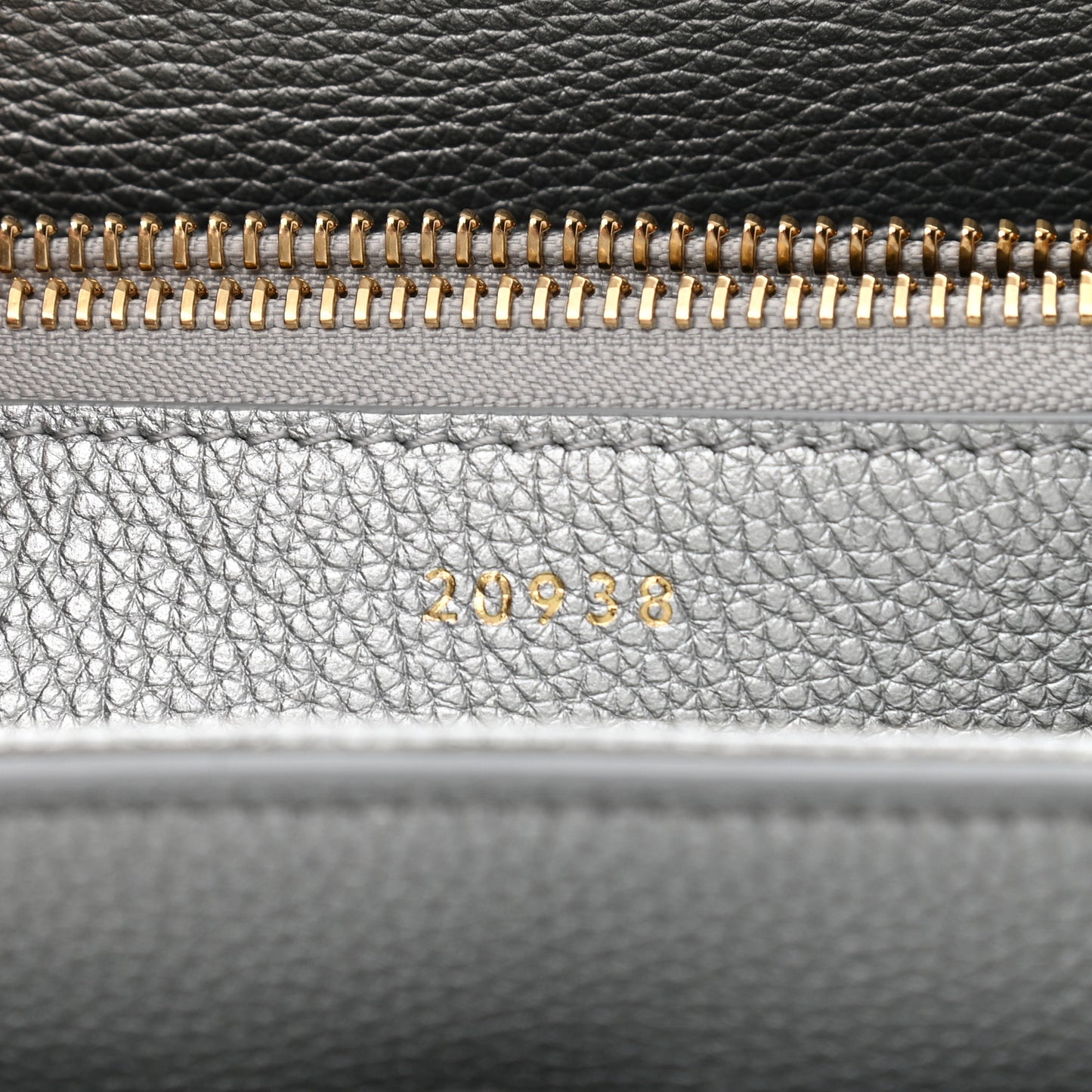 Laminated Grained Calfskin Small 16 Top Handle Bag Silver