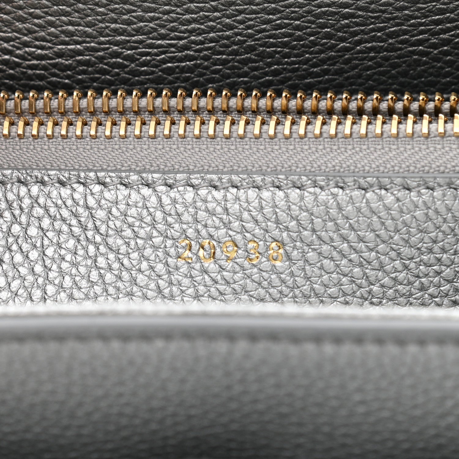 Celine Laminated Grained Calfskin Small 16 Top Handle Bag Silver 8 of 17