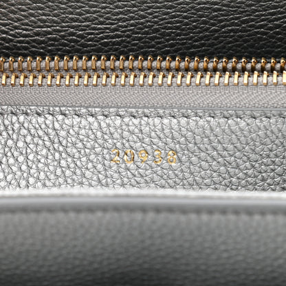 Celine Laminated Grained Calfskin Small 16 Top Handle Bag Silver 8 of 17