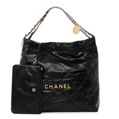Chanel Shiny Calfskin Quilted Chanel 22 Black 3 of 11
