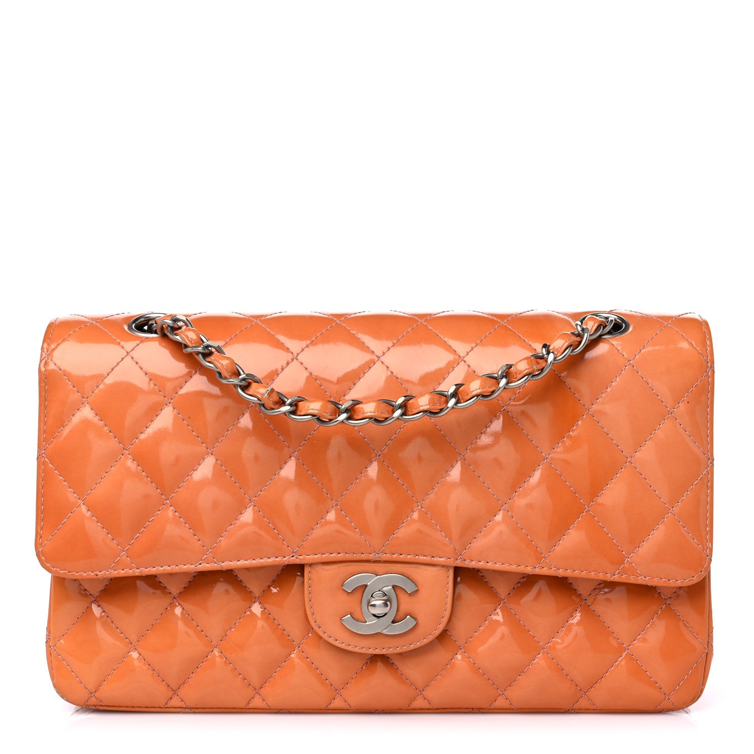Chanel Patent Quilted Medium Double Flap Fuchsia 1 of 22