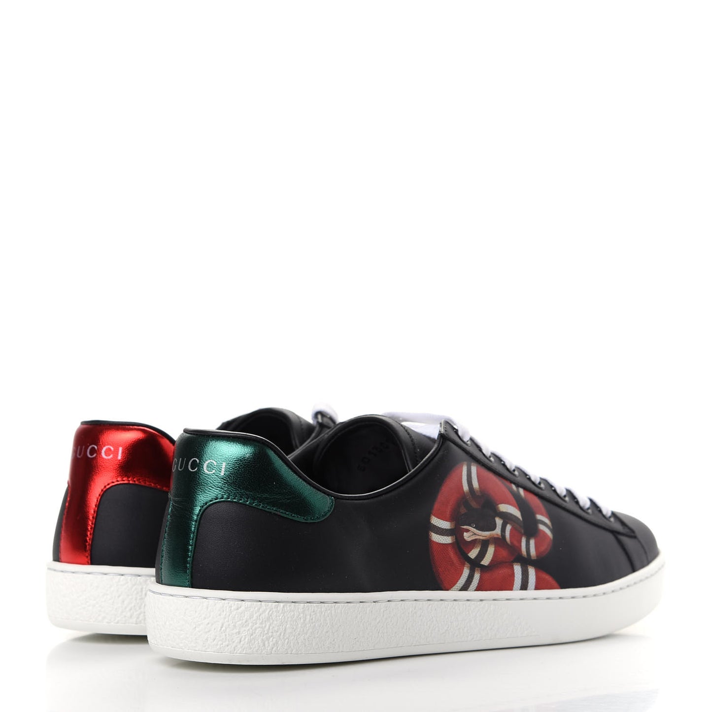 Calfskin Kingsnake Mens Ace Sneakers 7 Black Multicolor