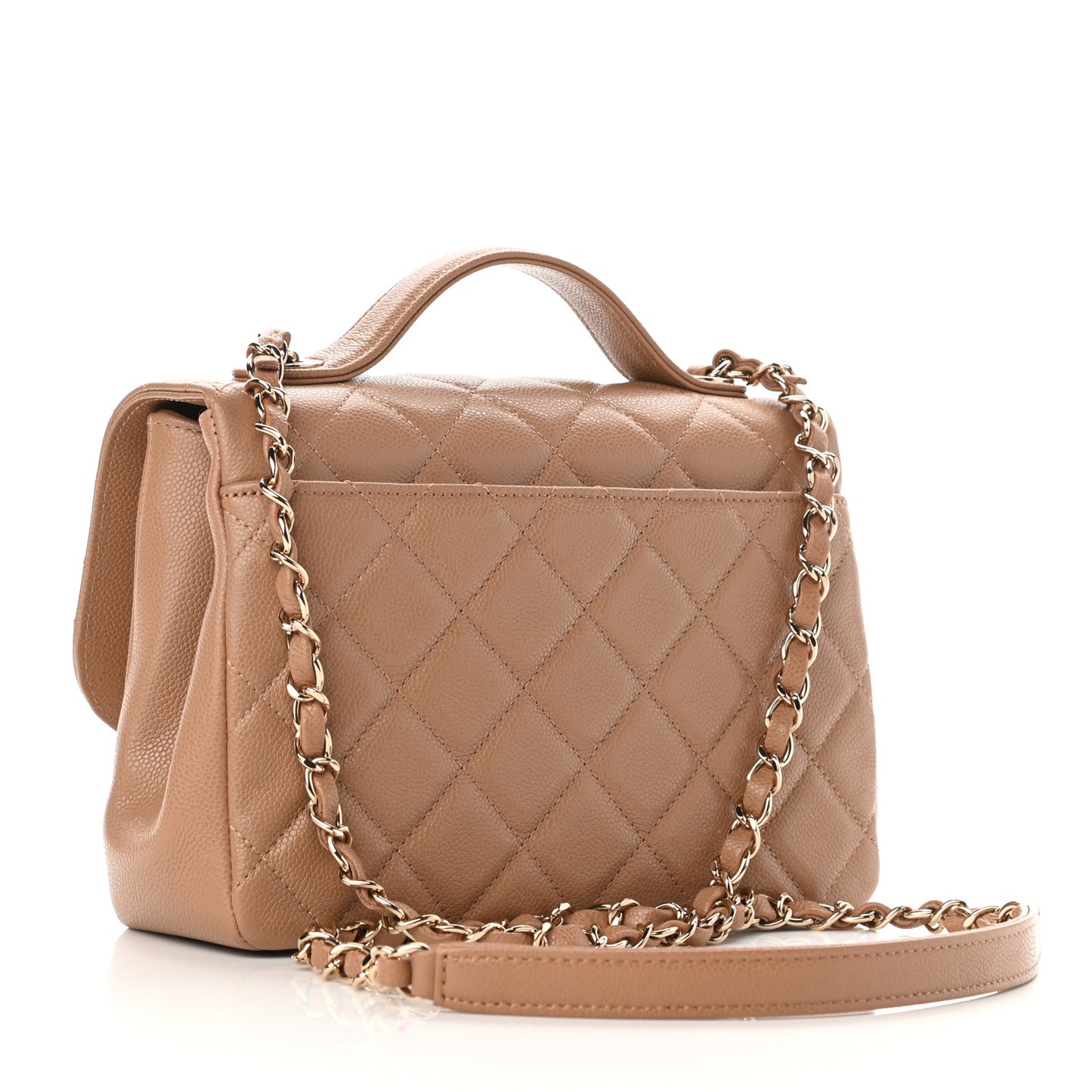 Caviar Quilted Medium Business Affinity Flap Beige