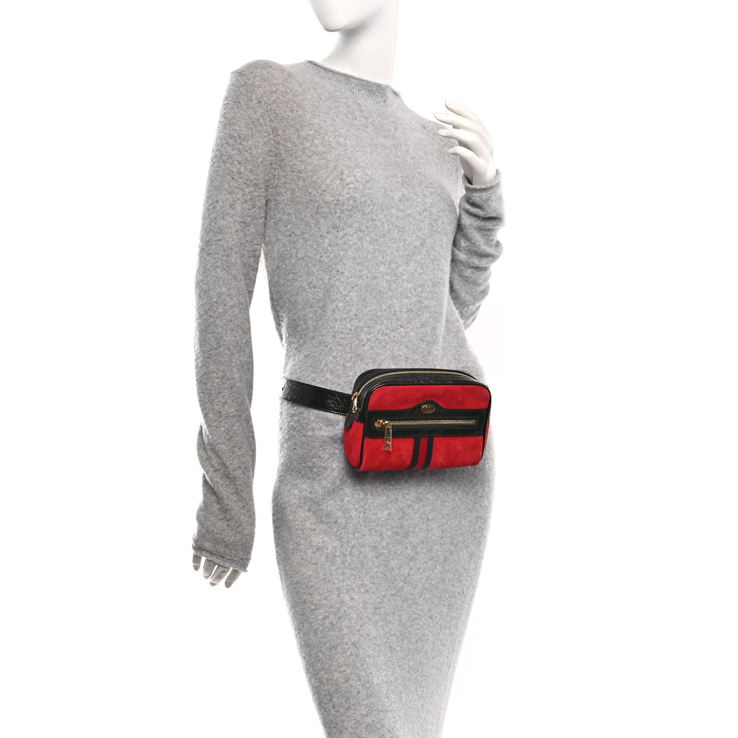 Suede Small Ophidia Belt Bag 85 34 Hibiscus Red