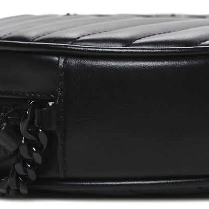 Saint Laurent Calfskin Matelasse Chevron Round Vinyle Camera Bag Black 9 of 10