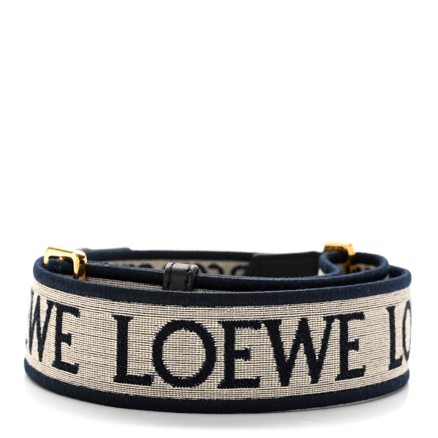 Calfskin Jacquard Anagram Strap Navy Black